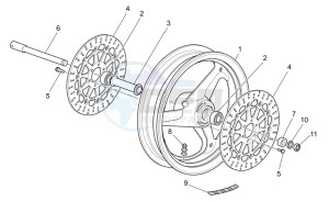 V 11 Cafe Ballabio 1100 drawing Front wheel