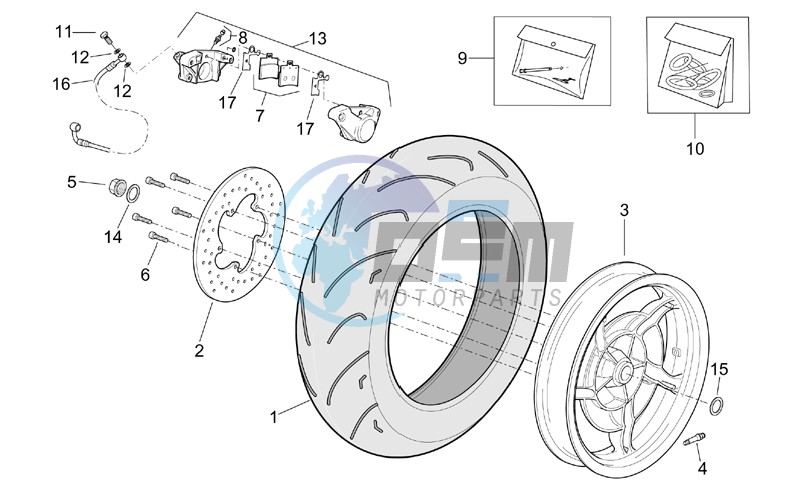 Rear wheel - Rear caliper