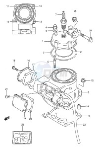 RM125 (E28) drawing CYLINDER (MODEL M)