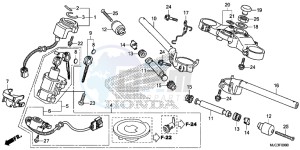 CBR600RRD CBR600RR UK - (E) drawing HANDLE PIPE/TOP BRIDGE