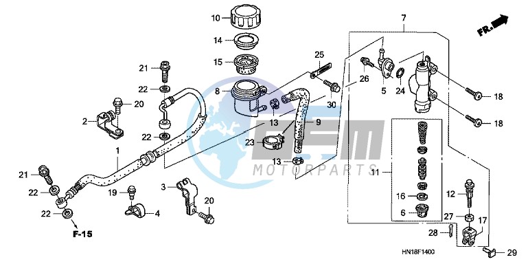 RR. BRAKE MASTER CYLINDER