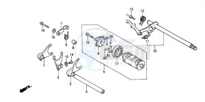 NTV650 drawing GEARSHIFT DRUM