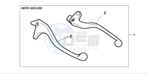 GL1500CT VALKYRIE drawing CHROME LEVER KIT