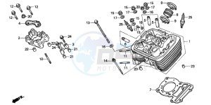 VT600C 400 drawing CYLINDER HEAD (FRONT)