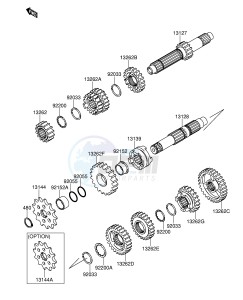 RM-Z250 (E19) drawing GEAR CHANGE DRUM SHIFT FORK