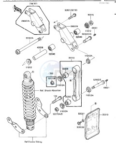 KDX 200 C [KDX200] (C1-C3) [KDX200] drawing REAR SUSPENSION