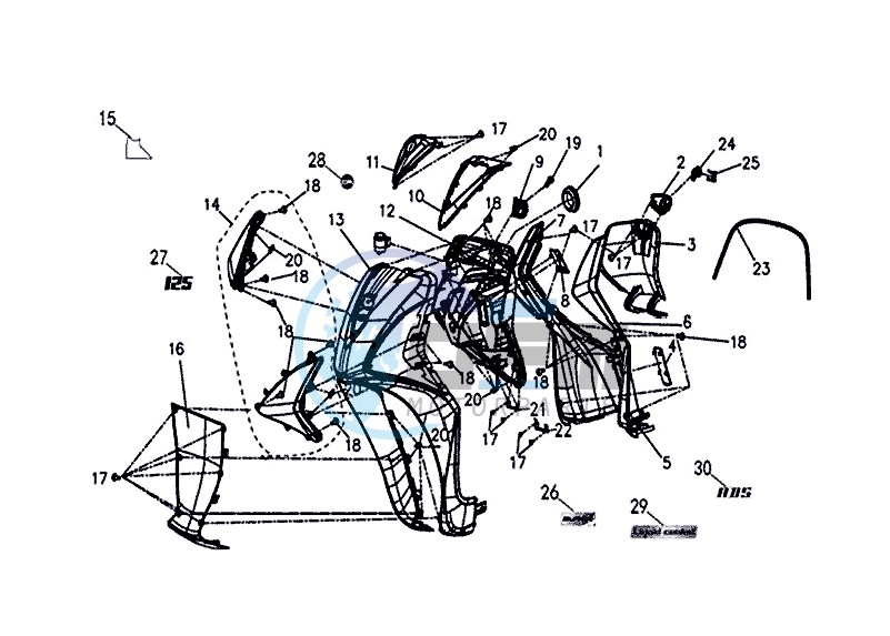 FRONT COVER / INNER LEG SHIELD / INDICATORS