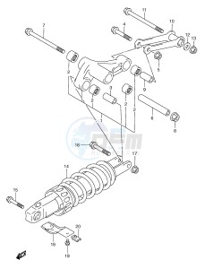 AN250 (E2) Burgman drawing REAR CUSHION LEVER (MODEL W X)