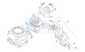 RS 125 (eng. 122cc) drawing Carburettor flange