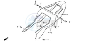 CBR600FS drawing REAR COWL (CBR600F42-3/FS/FR)