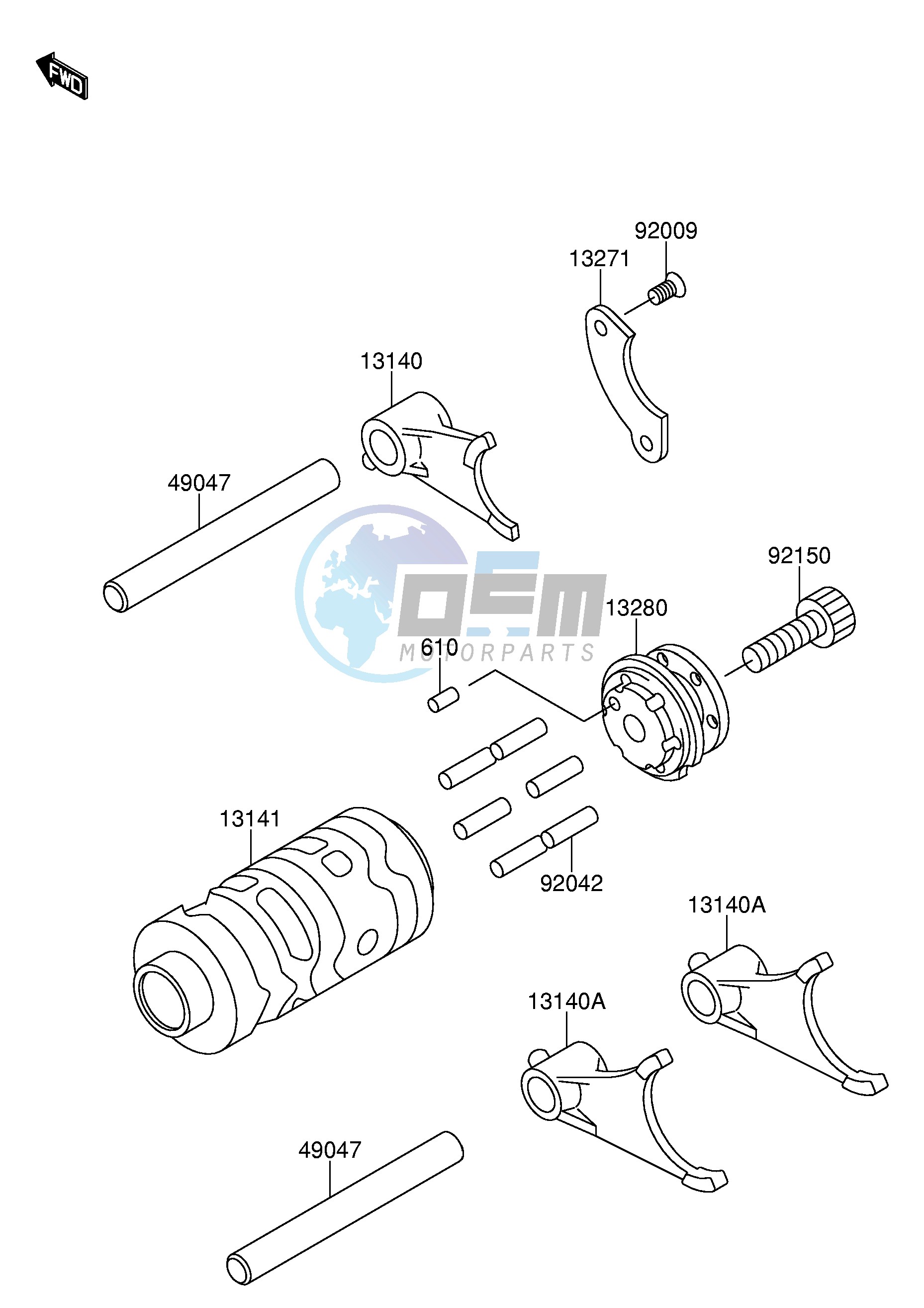 GEAR CHANGE DRUM SHIFT FORK