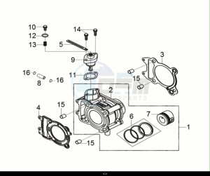 CRUISYM a 125i ABS (LV12W2-EU) (E5) (M1) drawing CYLINDER SET