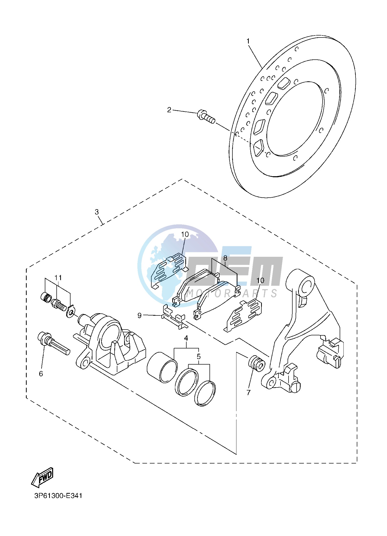 REAR BRAKE CALIPER