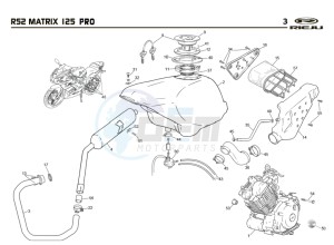 RS2-125-MATRIX-PRO-BLACK drawing HOSE CONNEXIONS TANKS