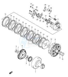 LT-F250 (E3-E28) drawing CLUTCH (MODEL K5 K6)