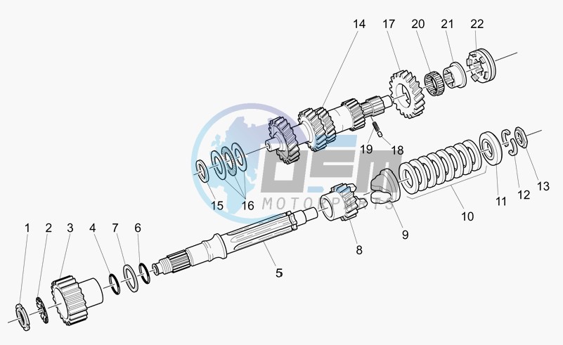 Primary gear shaft