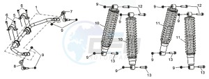 QUADRAIDER 600 DELUXE drawing REAR SUSPENSION