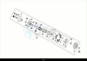 FIDDLE II 50 EFI (AF05W6-NL) (M2) drawing DRIVEN PULLEY ASSY