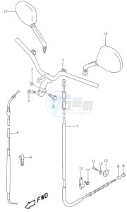 AY50 (V-W-X-Y) katana drawing HANDLEBAR (model V W  and model AY50 X Y K1)