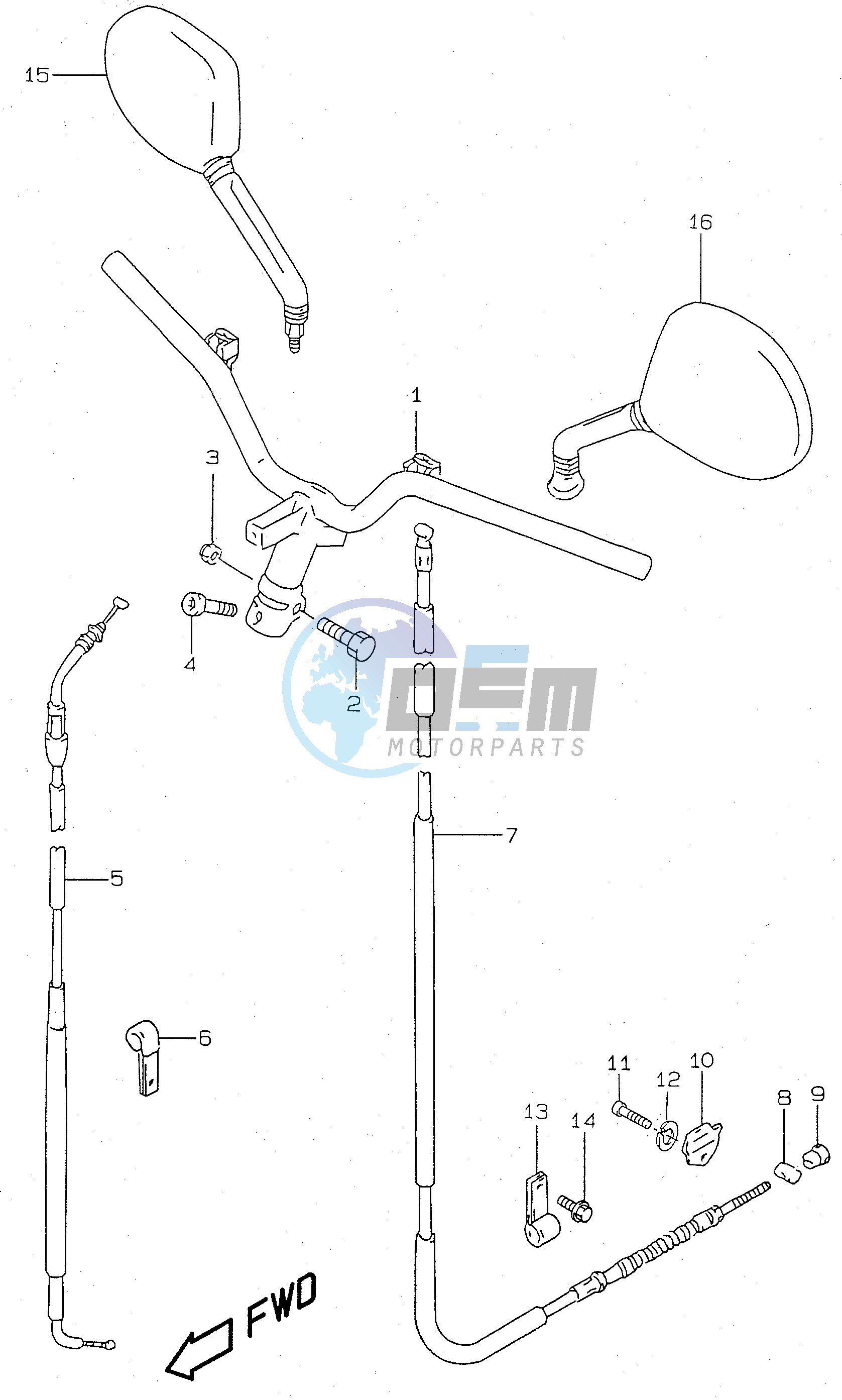 HANDLEBAR (model V W  and model AY50 X Y K1)