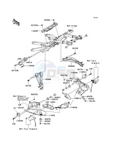 NINJA ZX-6RR ZX600-N1H FR GB XX (EU ME A(FRICA) drawing Frame Fittings(Rear)