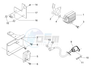 Liberty 200 4t e3 drawing Voltage Regulators - Electronic Control Units (ecu) - H.T. Coil