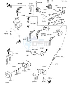 ZG 1000 A [CONCOURS] (A1-A3) [CONCOURS] drawing IGNITION SWITCH_LOCKS_REFLECTORS