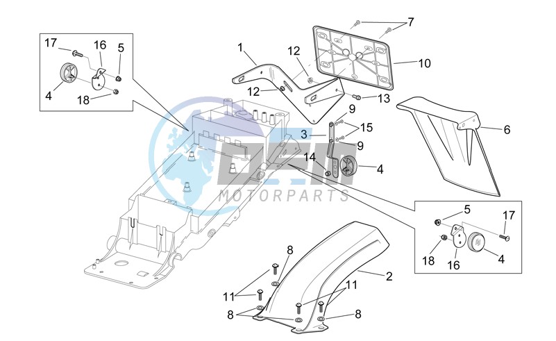 Rear mudguard