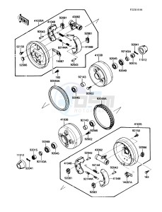 KAF 450 B [MULE 1000] (B1) [MULE 1000] drawing FRONT HUBS_BRAKES