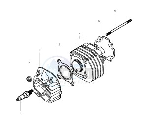 YN NEO'S EASY 50 drawing CYLINDER AND HEAD