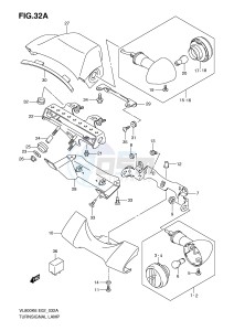 VL800 (E2) VOLUSIA drawing TURNSIGNAL FRONT & REAR LAMP (MODEL K9 L0)