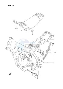 RM125 (E2) drawing FRAME - SEAT (MODEL N P)