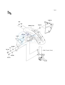 ZX636 C [NINJA ZX-6R] (C6F) C6F drawing FRONT FENDER-- S- -