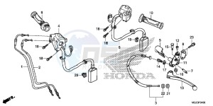 CBR500RD CBR500R UK - (E) drawing HANDLE LEVER/SWITCH/CABLE