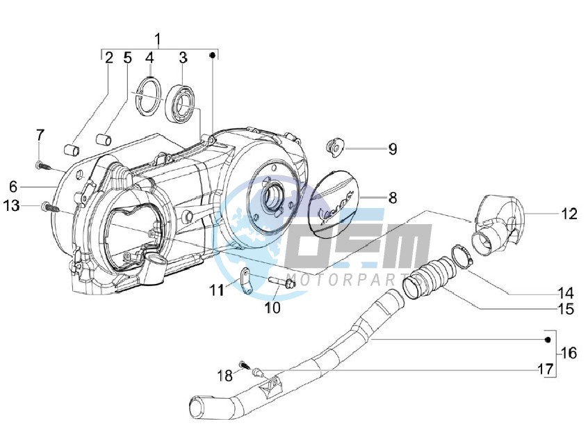 Crankcase cover and cooling