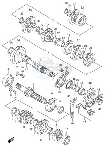 RM125 (E2) drawing TRANSMISSION (MODEL W X Y)