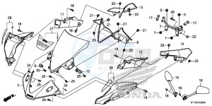 CBR125RSF CBR125RS E drawing UPPER COWL