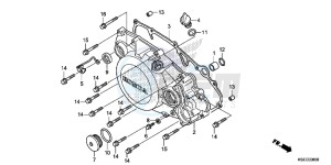 CRF150RBD CRF150RB Europe Direct - (ED) drawing R. CRANKCASE COVER