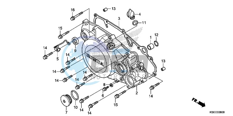 R. CRANKCASE COVER