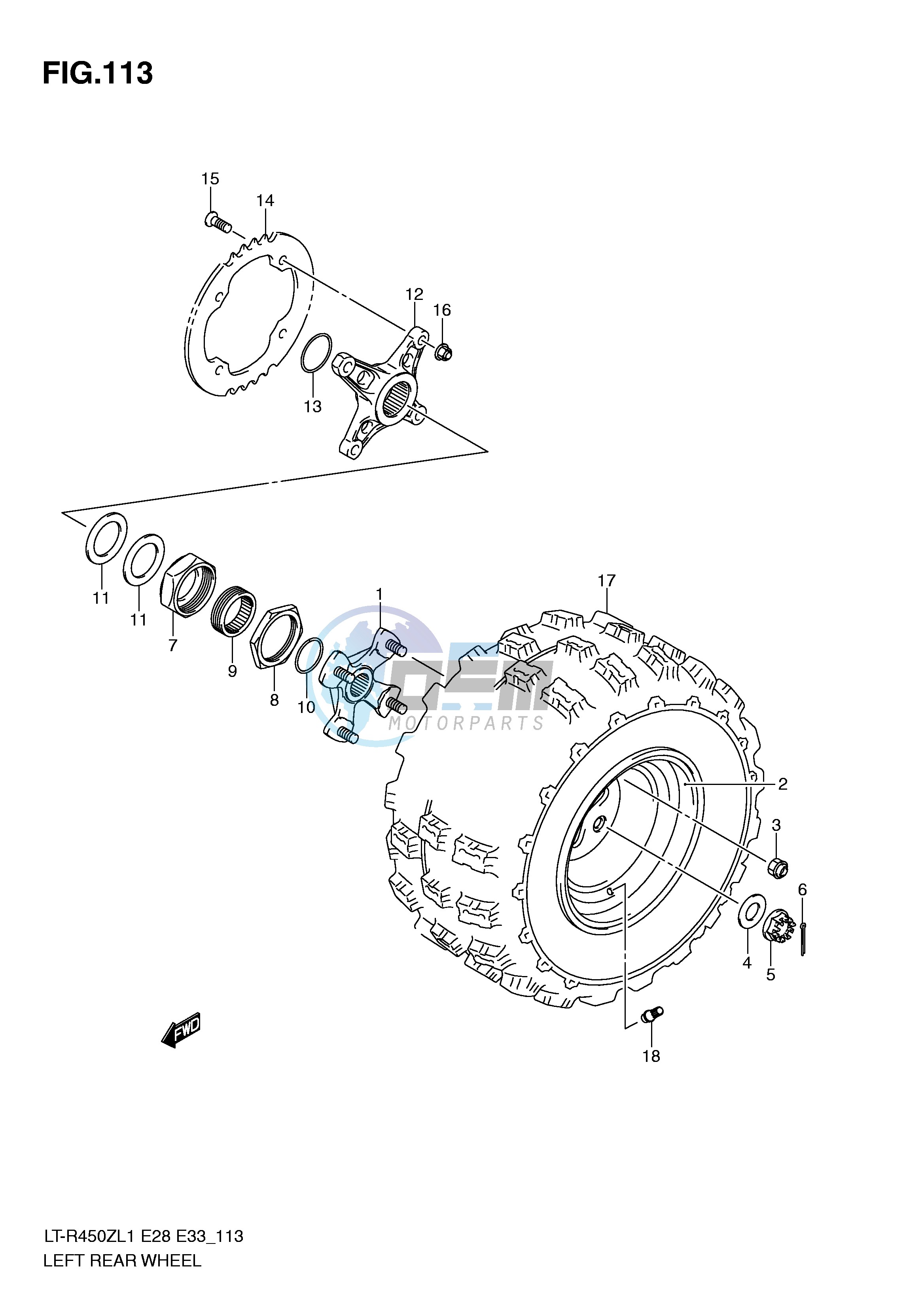 LEFT REAR WHEEL (LT-R450L1 E28)