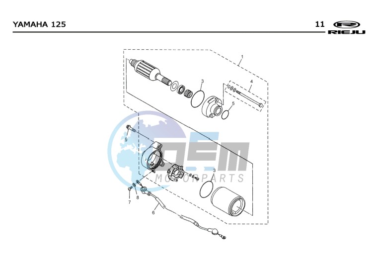 CRANKSHAFT CARTER  Yamaha 125 4t Euro 2