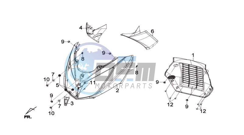 FR PLATE / INDICATORS / INNER LEG SHIELD