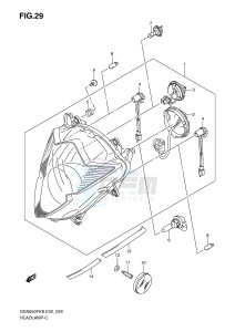 GSX650F (E2) Katana drawing HEADLAMP