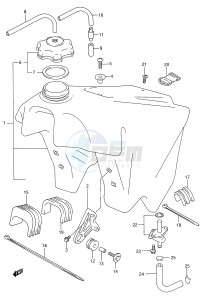 RM250 (E28) drawing FUEL TANK (MODEL P R)