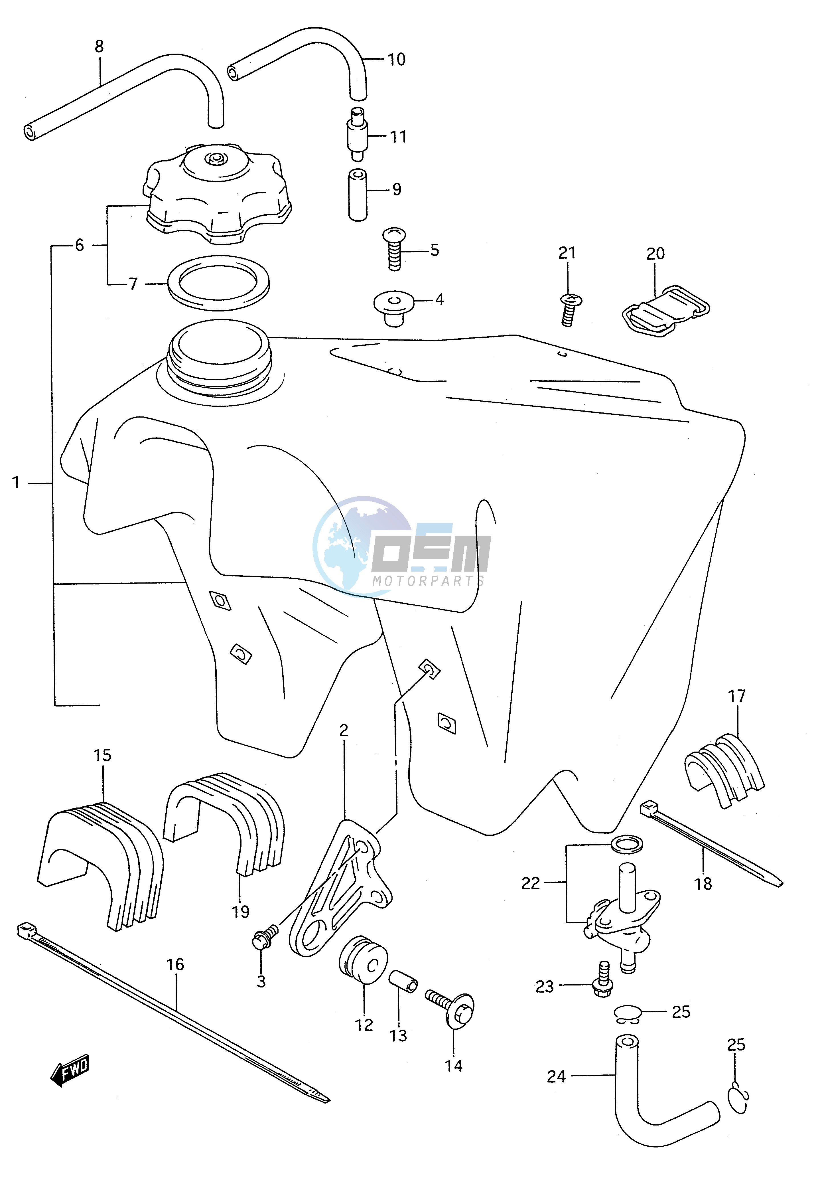 FUEL TANK (MODEL P R)