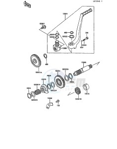 KX 125 G [KX125] (G1) [KX125] drawing KICKSTARTER MECHANISM