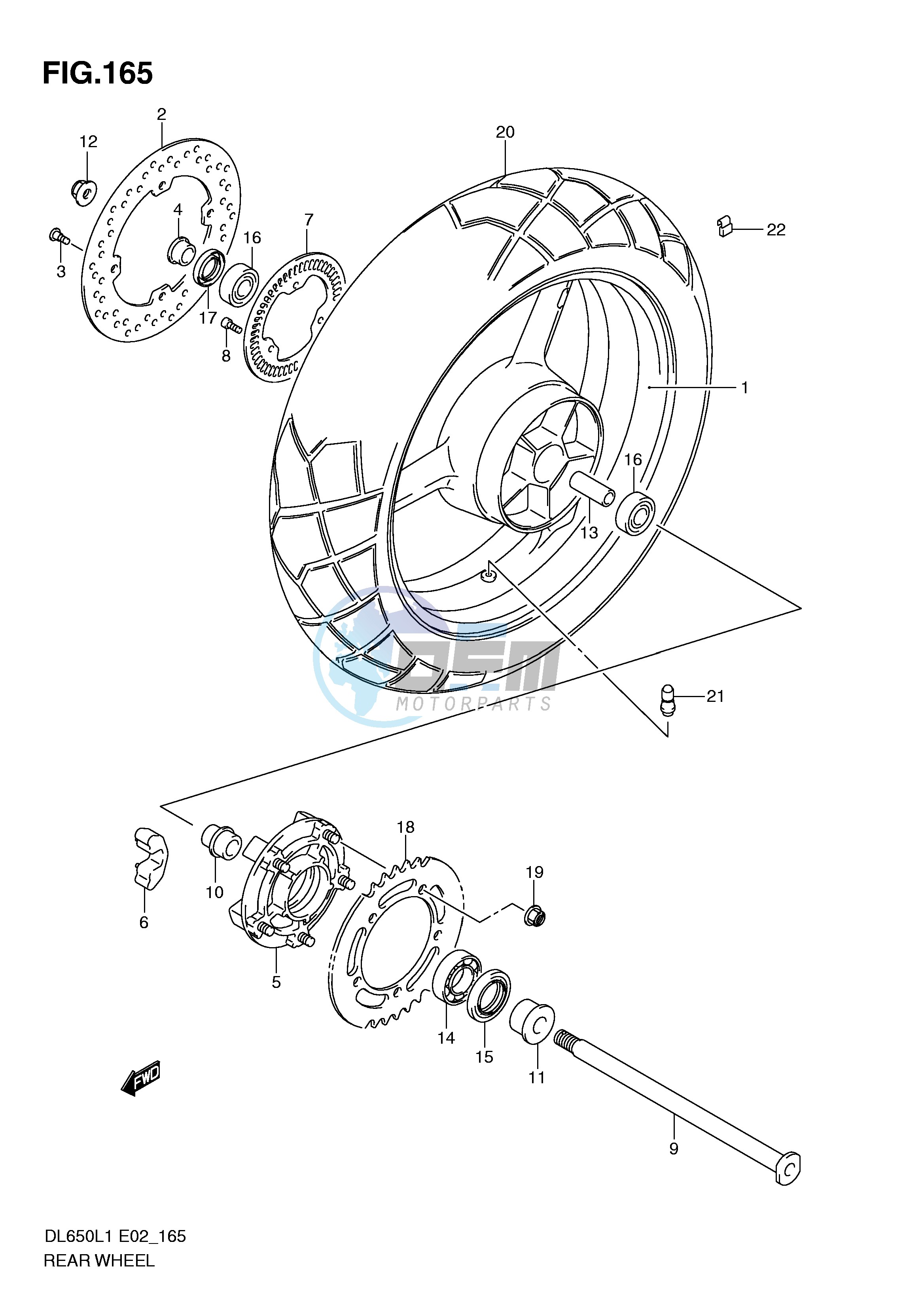 REAR WHEEL (DL650AL1 E19)