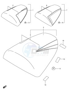 GSX-R600 (E2) drawing SEAT TAIL BOX (MODEL Y)