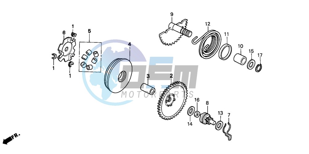 DRIVE FACE/KICK STARTER SPINDLE