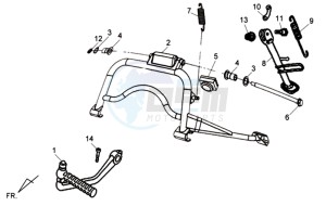 SYMPHONY SPORT 50 drawing CENTRAL STAND - SIDE STAND - KICKSTARTER PEDAL